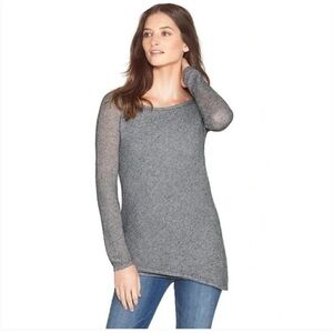 White House Black Market Gray Crew Neck Sweater with Sparkle